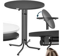 Mesa alta bar gris 110x80cm redonda plegable