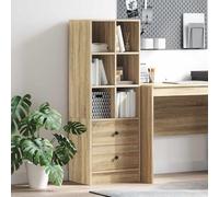 Mesa alta con cajones de roble Sonoma, 45,5 x 34 x 127 cm, madera | Espacio de almacenamiento, Madera de madera, Roble Sonoma, Salón, Recibidor, Zona de comedor
