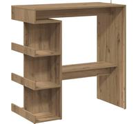 Mesa alta con estante, estilo "Artisan Oak", 100x48x101,5 cm