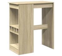 Mesa Alta con Estantes Madera Roble Sonoma 90x47,5x103,5 cm | Taburete auxiliar, almacenaje botellas, madera ingeniería, estilo moderno, fijación pared, uso interior