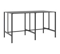 Mesa Alta De Bar Acero Recubrimiento Polvo Negro 200x100x110 Cm Vidaxl