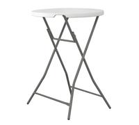 Mesa alta de cóctel plegable 80 x 80 x 110 cm, plegado de patas y asa para su desplazamiento