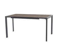 Mesa Alta De Jardín Extensible "evasion" Efecto Madera De Centeno Y Grafito, 8 Plazas, De Aluminio Tratado Con Epoxi - Hespéride