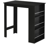 Mesa alta HOMCOM Cafè para cocina, mesa de comedor, mesa de barra. 112L x 57l x 106H cm - 3 estantes - Negro
