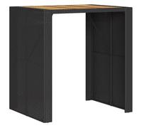 Mesa Alta Jardín Superficie Madera Ratán Pe Negro 105x80x110 Cm Vidaxl