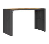 Mesa Alta Jardín Superficie Madera Ratán Pe Negro 185x80x110 Cm Vidaxl