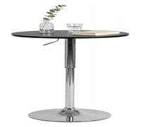 CLP Mesa Alta Redonda Lamoni 60cm, Bar Bistró Regulable en Altura, Giratoria 360 Grados, Estructura Metálica Robusta con Protección Suelo | Color Negro Forma Redondo