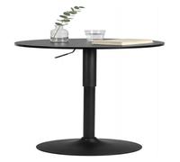 CLP Mesa Alta Redonda Lamoni 60cm, Bar Bistró Regulable en Altura, Giratoria 360 Grados, Estructura Metálica Robusta con Protección Suelo | Color Negro/Negro Forma Redondo