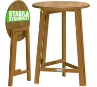 Mesa alta madera maciza 78cm diámetro plegable