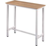 Mesa alta para interior y exterior - mesa tipo bistró para cocina y balcón - 100x40x100 cm - blanca