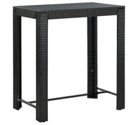 vidaXL Mesa alta para jardín ratán sintético negro 100x60,5x110,5 cm