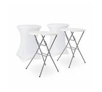 Mesa alta plegable con funda protectora para eventos, set de 2 blanco - 81x81x110 cm