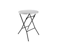 Cofan Mesa alta plegable redonda Ø 80 x 110 cm Blanco – HDPE portátil, interior y exterior
