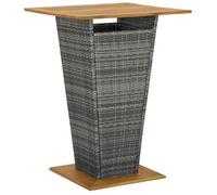 Mesa Alta Ratán Sintético Y Madera De Acacia Gris 80x80x110 Cm Vidaxl