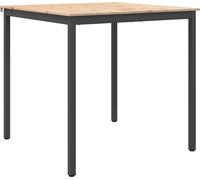 Mesa alta vidaXL de 110 x 110 x 105 cm, hecha de madera de pino maciza, color natural