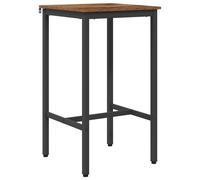 Mesa alta vidaXL de 52 x 52 x 90 cm, fabricada en material de madera, con aspecto de madera envejecida y forma rectangular