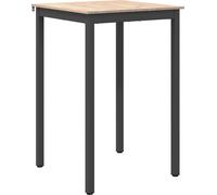 Mesa alta vidaXL de 70 x 70 x 105 cm, hecha de madera de haya maciza, color natural