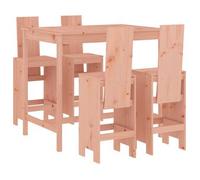 Mesa Alta Y Taburetes De Jardín 5 Piezas Madera Maciza Douglas Vidaxl