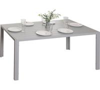 Mesa Alu-Esstisch HWC-N40, mesa tipo bistró, mesa de jardín, mesa de balcón, resistente a la intemperie, 140x80 cm, color gris claro