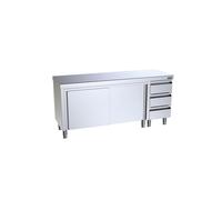 Mesa armario central 2400x700x850 con puertas y buc de cajones derecho