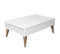 Mesa auxiliar,100% tablero de aglomerado rechapado en melamina, color blanco