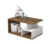 Mesa auxiliar,100% tablero de aglomerado rechapado en melamina, color oscuro nogal blanco