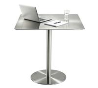 Mesa auxiliar acero inoxidable ordenador mesa oficina sofá cóctel bebida | Fácil montaje Fácil de mover Altura cuadrada 75/95/105 cm Espacio pequeño(80x80x95cm)