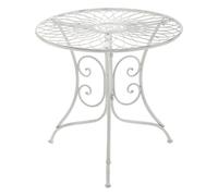 Mesa auxiliar ariano para exteriores metal blanco antiguo ø 55 cm