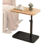 Mesa auxiliar C - Sofá giratorio de 360 grados para espacios pequeños, mesa auxiliar en forma de C ajustable en altura, mesita de noche delgada de madera | Muebles para ahorrar espacio Sala de estar