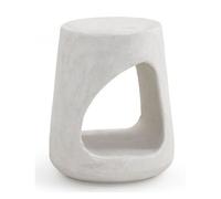 Mesa auxiliar color cemento blanco de poliresina