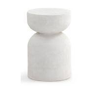 Mesa auxiliar color cemento blanco de poliresina
