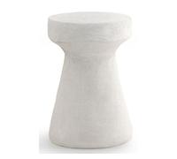 Mesa auxiliar color cemento blanco de poliresina