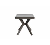 Mesa auxiliar cuadrada exterior - aluminio, resistente a la intemperie, fácil mantenimiento - gris oscuro
