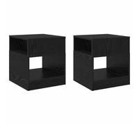 Mesa auxiliar de 2 piezas Chene negro 40,5 x 40 x 45 cm | Madera de ingeniería, estantes y compartimentos, uso interior, mantenimiento de trapo húmedo, salón contemporáneo