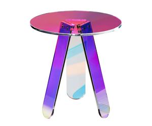 Mesa auxiliar de acrílico VEVOR, diámetro 45 x 48 cm. Mesa auxiliar de acrílico de colores, ideal como mesa de bar. Fácil de limpiar. Mesa de centro de acrílico para café, bebidas, comida, aperitivos.