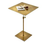 Mesa auxiliar de altura ajustable con base resistente para sala de estar - Mesas de comedor de cocina redonda/cuadrada mesa altas de bar acero inoxidable dorado/plateado(Gold,SQUARE_TOP 35CM)