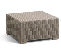 Mesa auxiliar de jardín, 68x68x35 cm, modelo California, color cappuccino