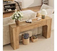 Mesa auxiliar de madera de roble natural, 120 cm - Mesa rectangular de madera - Ideal para el recibidor y el dormitorio
