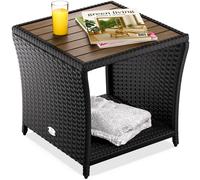 Mesa auxiliar de poliratán negra 45x45x40cm