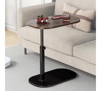 Mesa auxiliar en forma de C, altura ajustable, deslizante, 360 °, giratoria, para sofá, cama, bañera, pequeño café moderno (A)