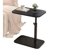 Mesa auxiliar en forma de C - Extremo giratorio de 360°, mesa de sofá giratoria de altura ajustable | Mesas auxiliares de café y cama que ahorran espacio para sala de estar, dormitorio, mesita de