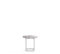 Mesa Auxiliar Florence de , Ø50, Mármol Blanco Viola con Marco Blanco.