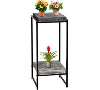Mesa auxiliar HWC-K71 para flores, estante para plantas, mesa auxiliar, certificada por MVG, MDF y metal, color gris oscuro, 82 cm