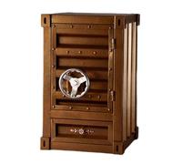Mesa auxiliar industrial con cajón y mango giratorio, estilo contenedor vintage, armario de hierro forjado para el hogar, oficina, bar (plata, 2 unidades)