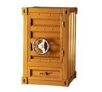 Mesa auxiliar industrial con cajón y mango giratorio, estilo contenedor vintage, armario de hierro forjado para el hogar, oficina, bar (plata, 2 unidades)