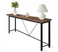Mesa auxiliar IvoQ, color marrón – Consola – Mesa de entrada – Estilo industrial – Delgada y elegante – 120x23x74 cm