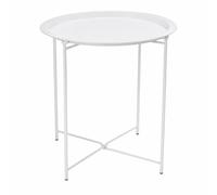 Mesa Auxiliar Janet Redonda Blanca de Metal 47x47x51 cm