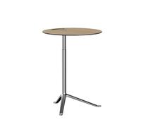 Mesa Auxiliar Little Friend KS11 de Altura Ajustable en Roble y Aluminio Pulido