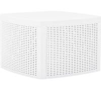 Mesa auxiliar Living Store, color blanco, 54 x 54 x 36,5 cm, fabricada en plástico