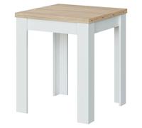 Mesa auxiliar Livre (L x An x Al: 67 x 67 x 79 cm, Blanco Artik/Roble Canadian, Extensible)